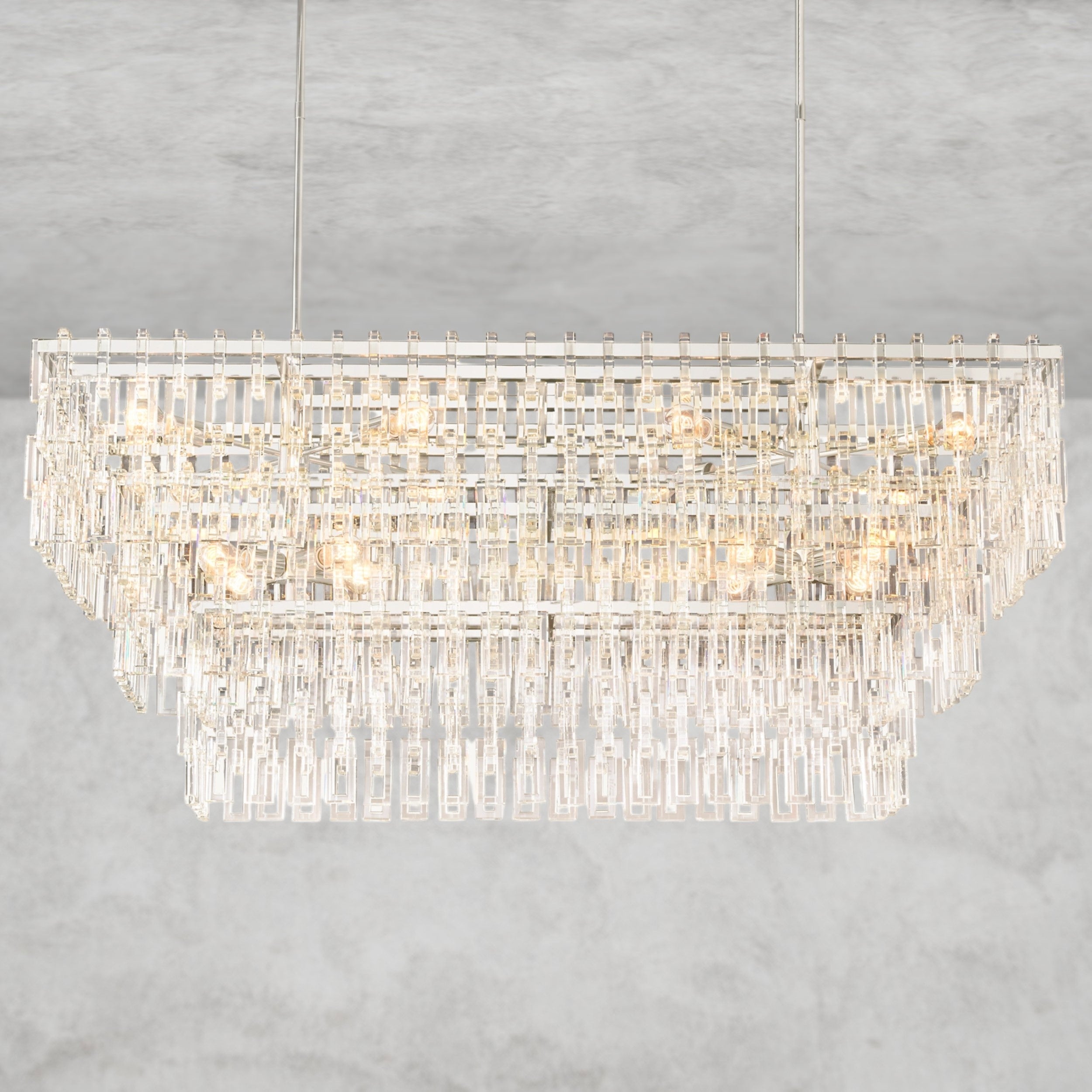 Marignan Tiered Rectangular Chandelier 60", 72"